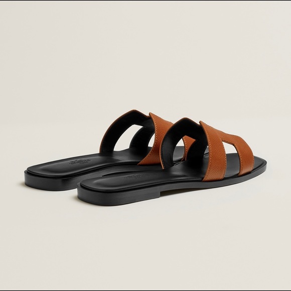 SOLD! Hermes Oran Sandals Naturel - Picture 5 of 8